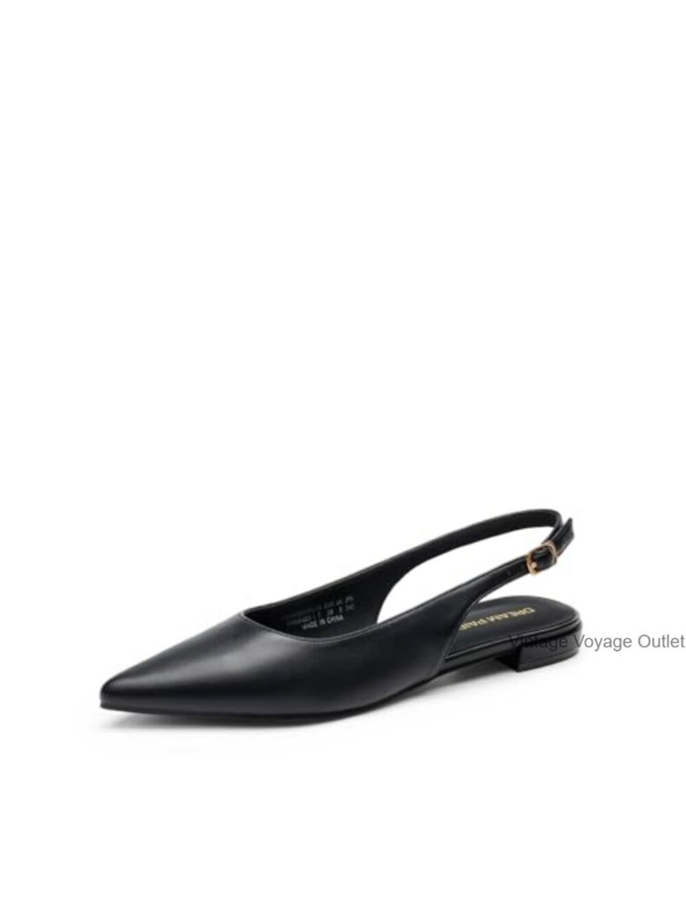 Women's Slingback Pointed Toe Ballet Flats Faux Leather Dress Shoes
